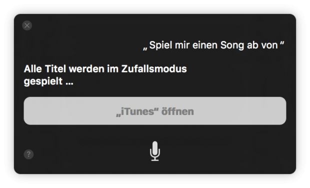 Siri bei der Musiksteuerung. Zufälle funktionieren. 
